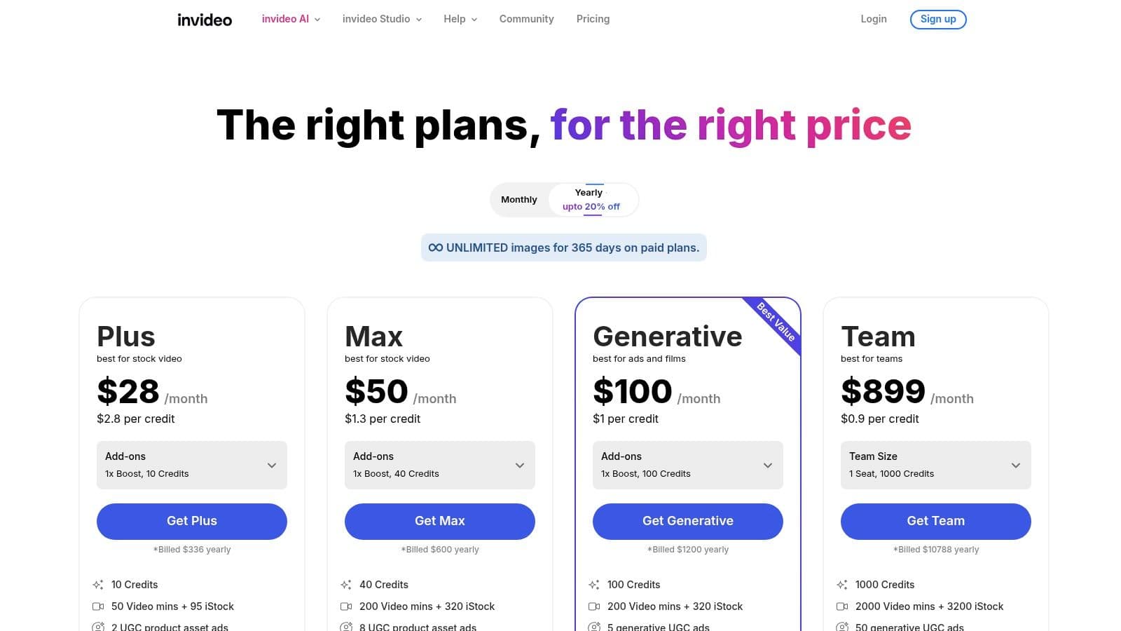InVideo Pricing Plans